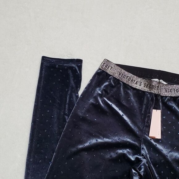 VICTORIA'S Secret The Velvet Skinny Glitter Polka-dot Mid Rise Skinny Leggings - Picture 4 of 9